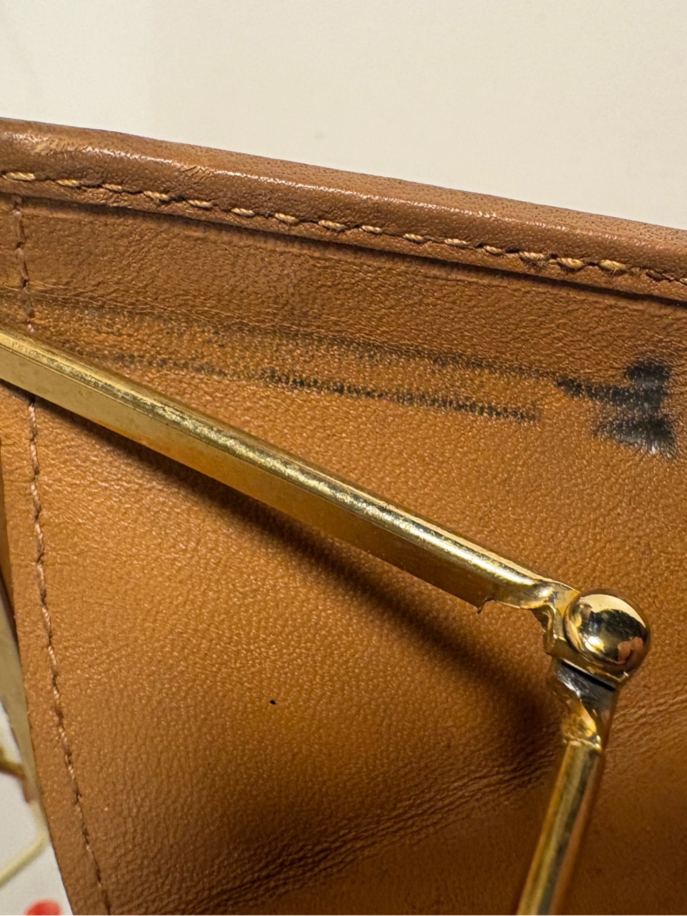 Vintage Celine MacadamMonogram Long Wallet Clutch Tan Leather TriompheMade Italy - Picture 11 of 14